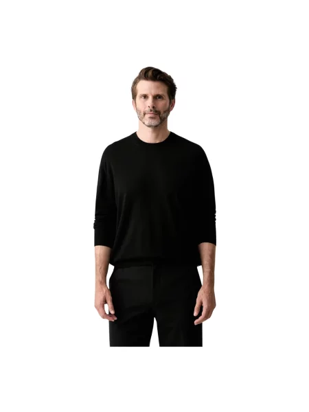 Sweter z dzianiny z okrągłym dekoltem Armani Exchange czarny