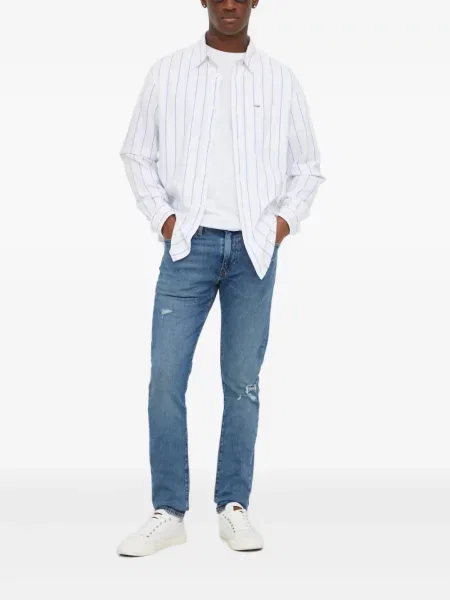 Ретро слаб дънки skinny fit Levi's® с разкъсвания синьо