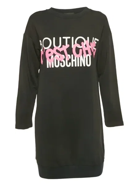 Długa bluza Boutique Moschino z nadrukiem czarna