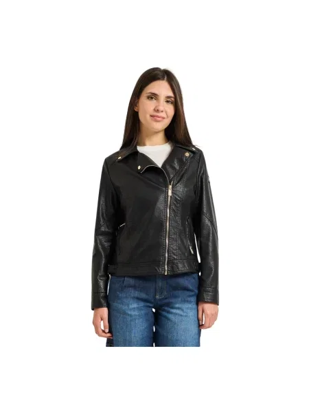 Kurtka skórzana Yes Zee czarna