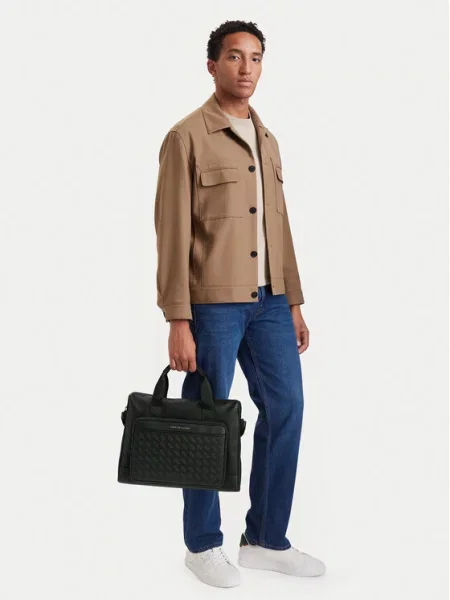 Torba za laptop Tommy Hilfiger Th Modern Monogram Computer Bag crna