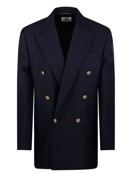 Sacou Saint Laurent de lână albastru