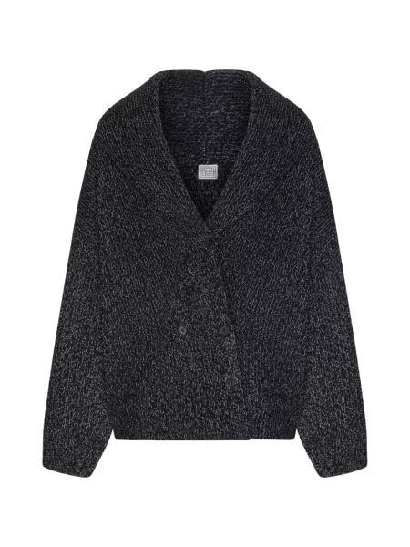 Gulerat cardigan Toteme cu două rânduri de nasturi negru