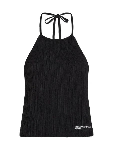 Top din denim Karl Lagerfeld Jeans alb