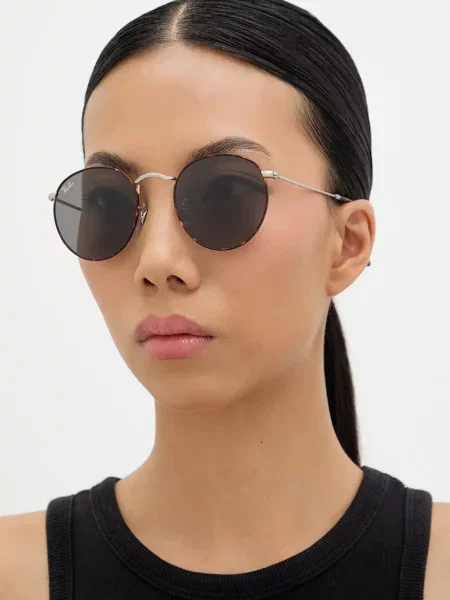 Ray-Ban napszemüveg ROUND METAL barna