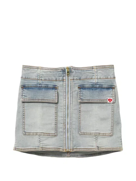 Fustă din denim Apee™ By *a Bathing Ape® cu petice albastru