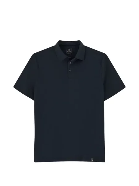 Tricou polo Boggi Milano din jerseu albastru