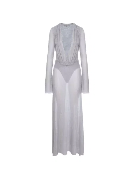 Rochie maxi Manuri de costum argintiu