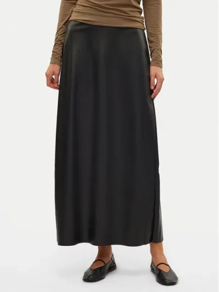 Кожаная юбка Vero Moda черная