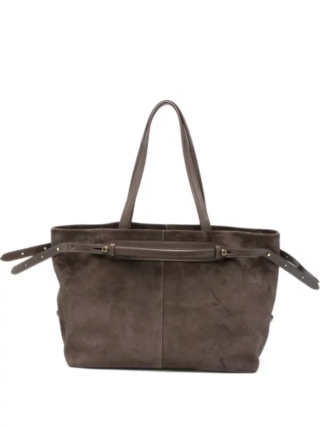 Geantă shopper Anya Hindmarch din piele de căprioară maro