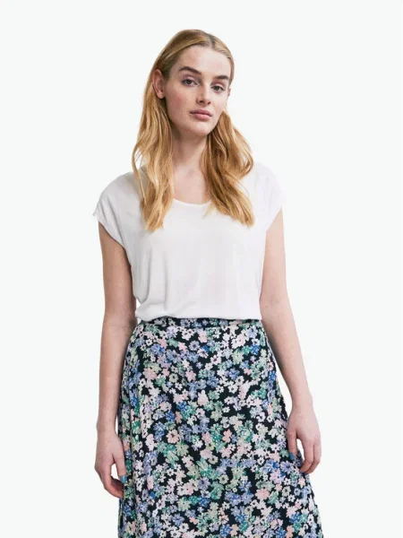 Pieces Tricou Billo alb