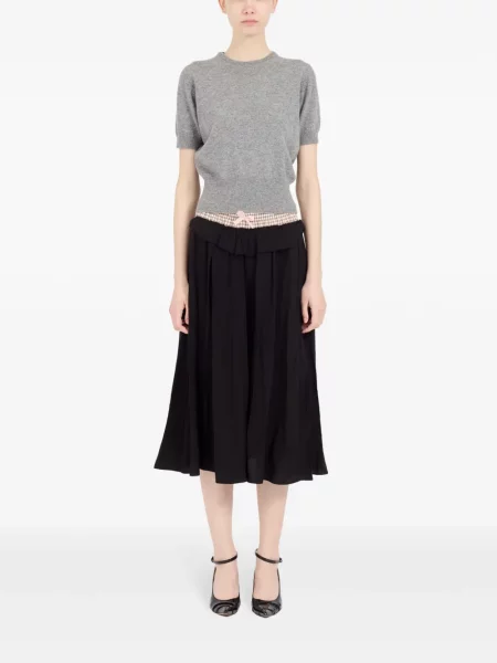 Pulover Maison Margiela de lână cu decolteu rotund gri