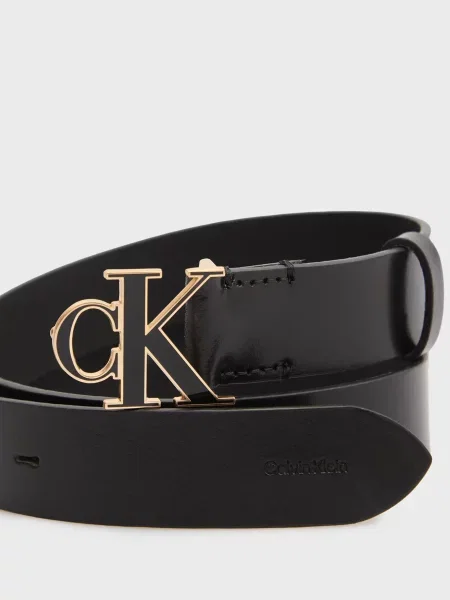 Кожаный ремень Calvin Klein черный