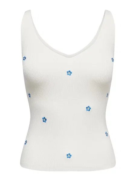 JDY Top brodat JDYNANNA azur / galben alb