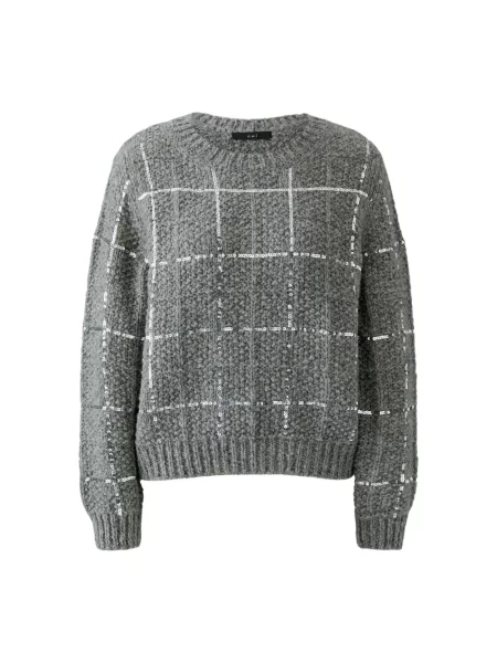 Sweter Oui wełniany szary