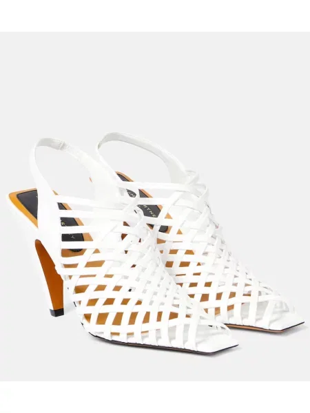 Pantofi cu toc Stella Mccartney din piele slingback alb