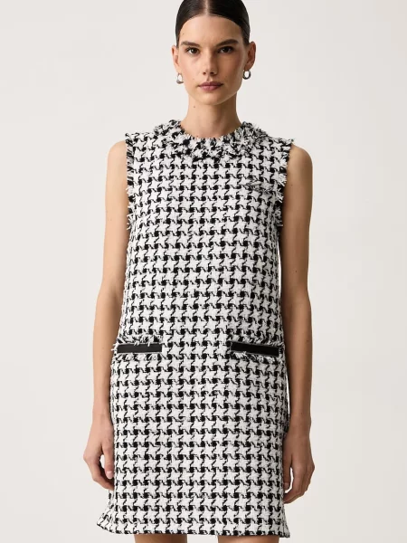 Karl Lagerfeld rochie cu amestec de lână alb