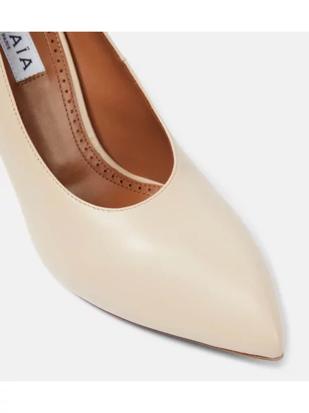 Pantofi cu toc Alaïa din piele bej