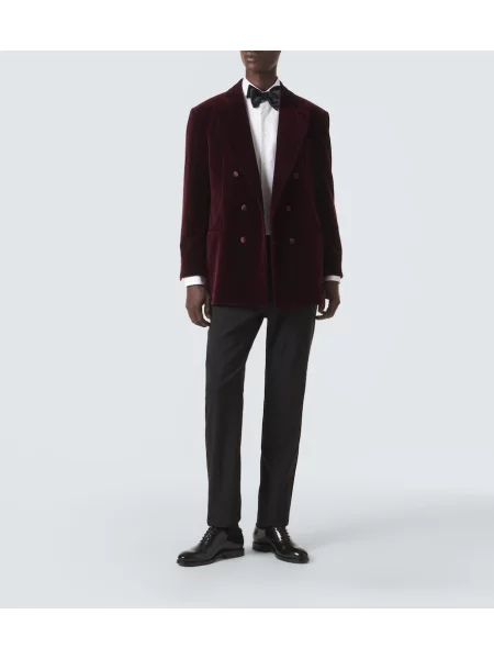 Dvoredni blazer Brunello Cucinelli iz rebrastega žameta