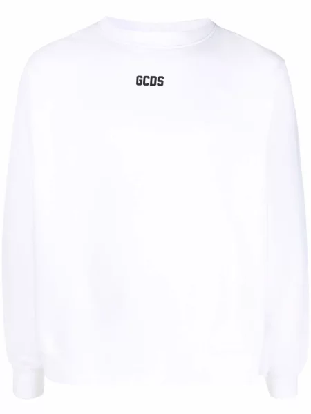 Hanorac crewneck Gcds cu imagine cu decolteu rotund alb