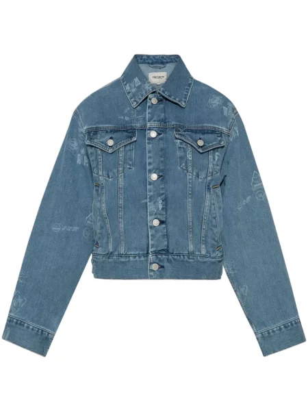 Geacă Carhartt Wip cu imagine albastru