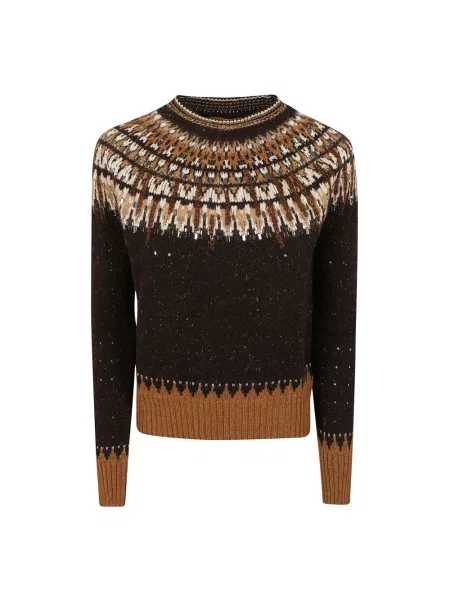 Sweter Ermanno Scervino z długim rękawem brązowy