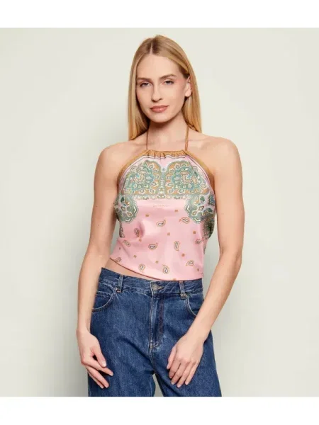 Cropp top Pinko de mătase roz