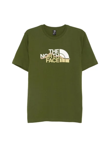 Krótka koszulka sportowa The North Face z krótkim rękawem zielona