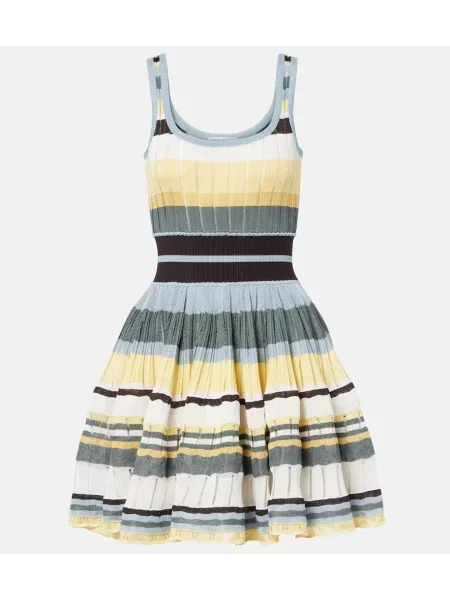 Rochie Alaïa cu dungi tricotate