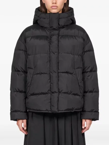 Palton Weekend Max Mara cu glugă negru
