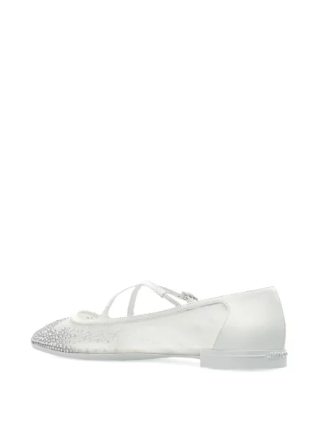 Pantofi cu toc Jimmy Choo fără toc de cristal alb