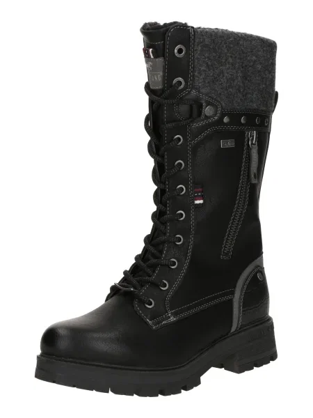 MUSTANG Čizme sa vezicama crna