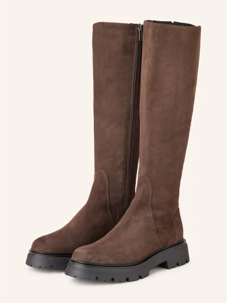 Darling Harbour Kozačky Na Platformě tmavě hnědá