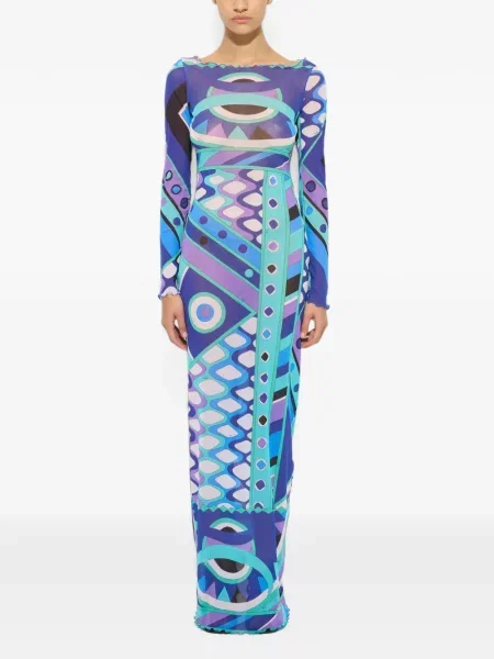 Rochie Pucci cu imagine din tul albastru