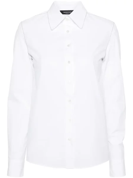 Koszula Fabiana Filippi popelinowa z koralikami biała