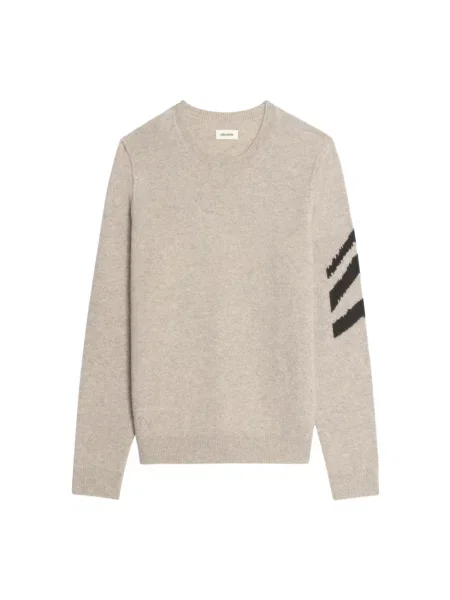 Sweter Zadig & Voltaire z kaszmiru z przetarciami szary