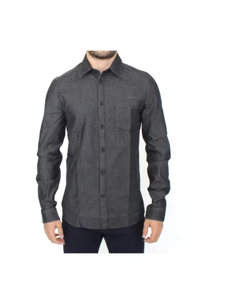 Koszula dżinsowa Ermanno Scervino casual ze stretchu szara