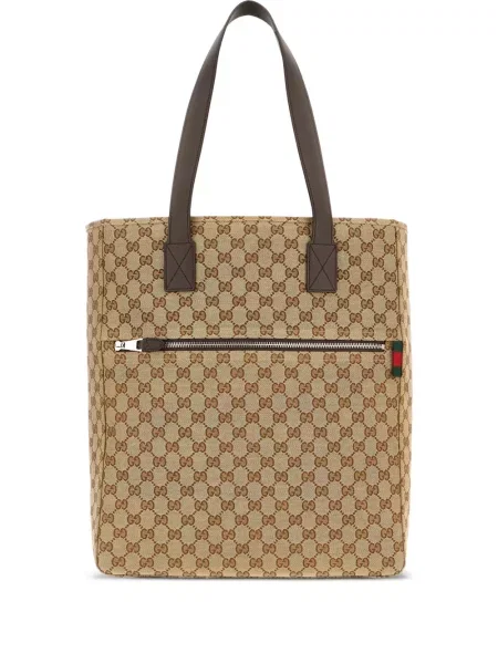 Geantă Gucci din canvas maro