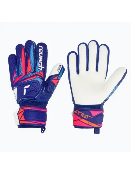 Mănuși de portar pentru copii Reusch Attrakt Grip Junior sharp blue/white/shocking orange alb