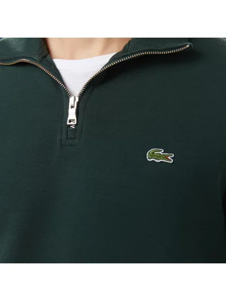 Lacoste Bluza Half Zip Classic Fit zielona