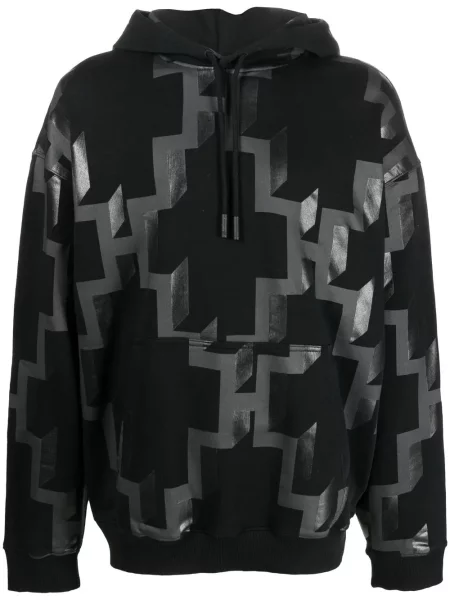 Hanorac cu glugă Marcelo Burlon County Of Milan cu imagine cu imprimeu geometric negru