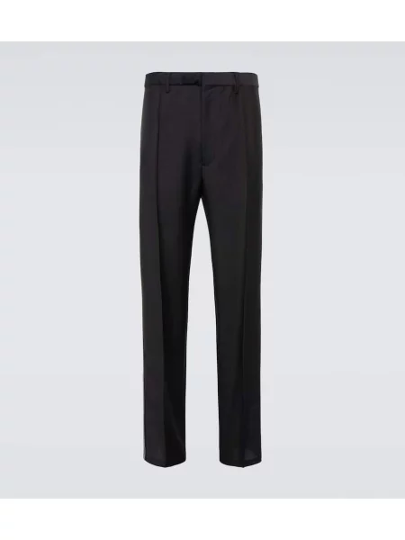 Vlněné kalhoty Prada černé