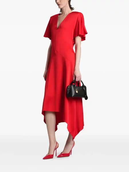 Rochie Stella Mccartney cu decolteu în V asimetrică roșu