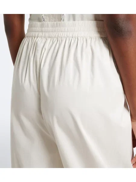 Pantaloni Staud cu broderie alb