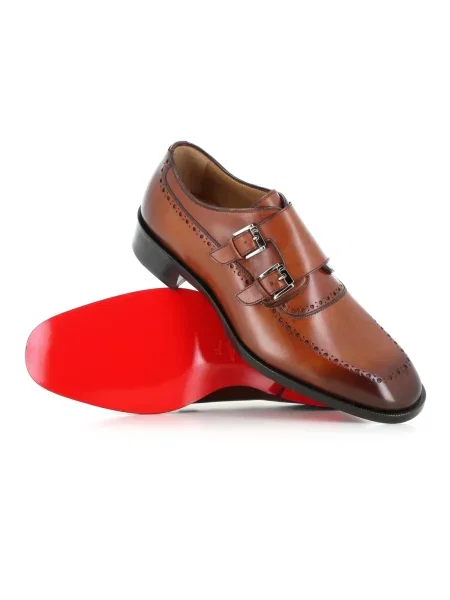 Półbuty Christian Louboutin skórzane brązowe