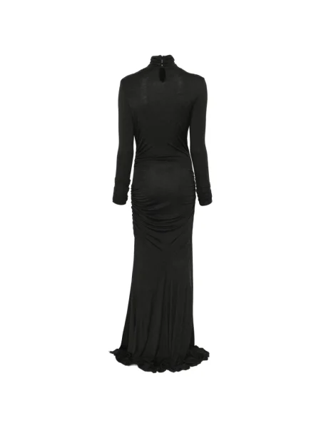 Rochie Blumarine drapată de costum gri