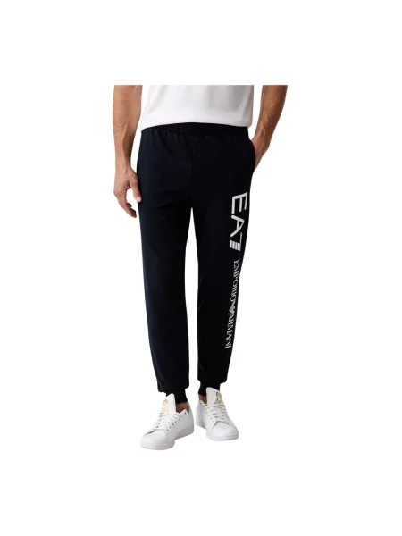 Spodnie dresowe Emporio Armani Ea7 z logo niebieskie