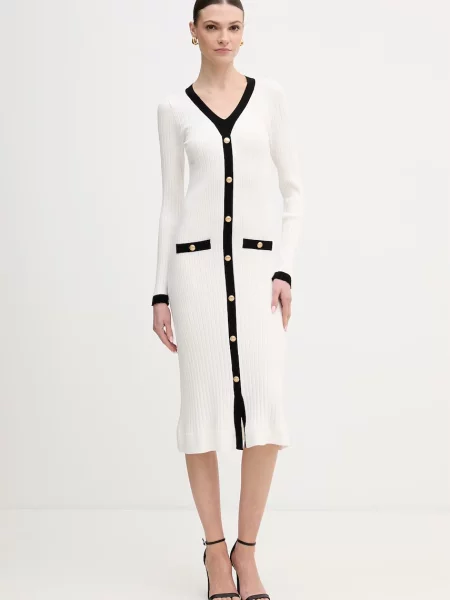 Guess Rochie tricotată Alb bej