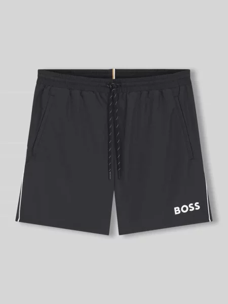 Kąpielówki z lamówką w kontrastowym kolorze model STARFISH Boss czarne