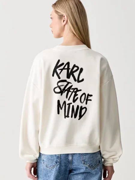 Karl Lagerfeld Jeans hanorac oversized pentru femei din bej